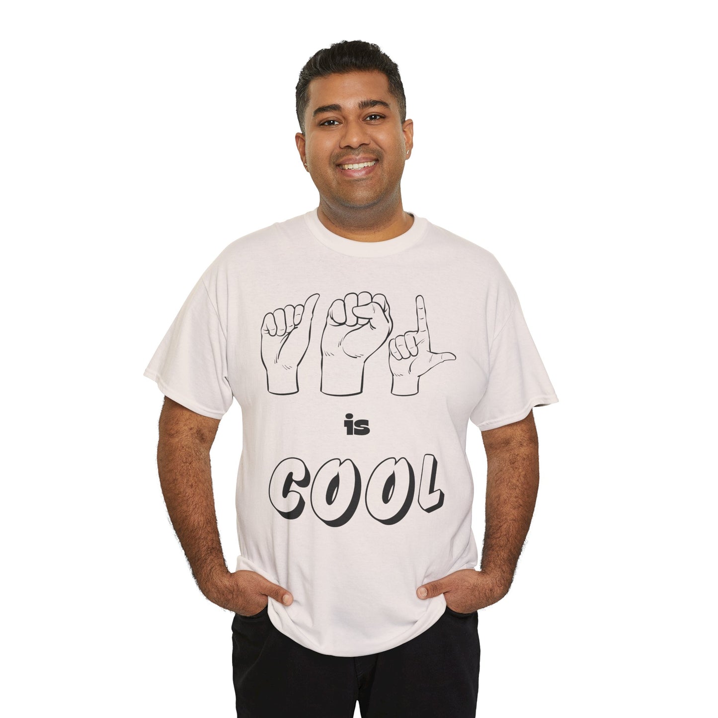 ASL Is Cool, Cool Sign Language Tee, Unisex Cotton Shirt, Gift for ASL Lovers, Fun Casual Wear, Communication Awareness