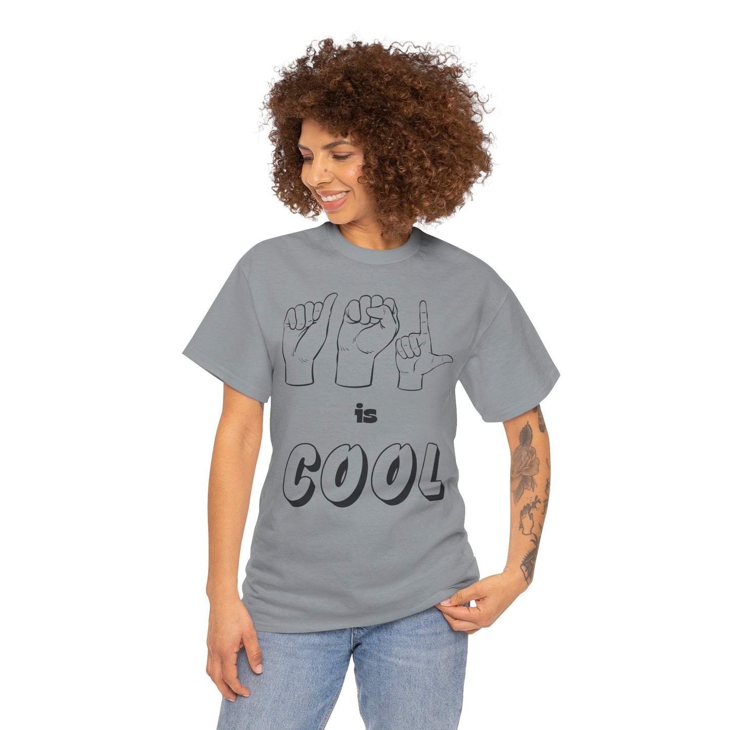 ASL Is Cool, Cool Sign Language Tee, Unisex Cotton Shirt, Gift for ASL Lovers, Fun Casual Wear, Communication Awareness