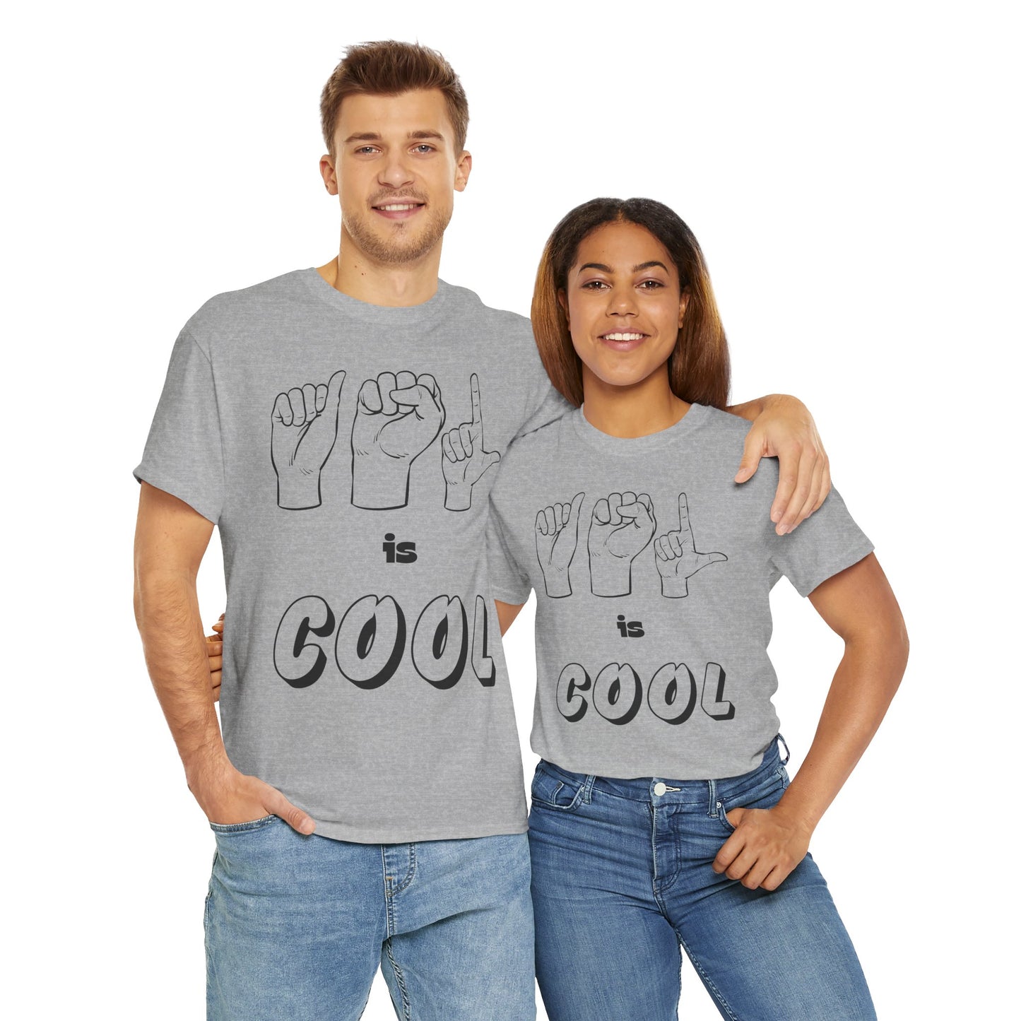 ASL Is Cool, Cool Sign Language Tee, Unisex Cotton Shirt, Gift for ASL Lovers, Fun Casual Wear, Communication Awareness