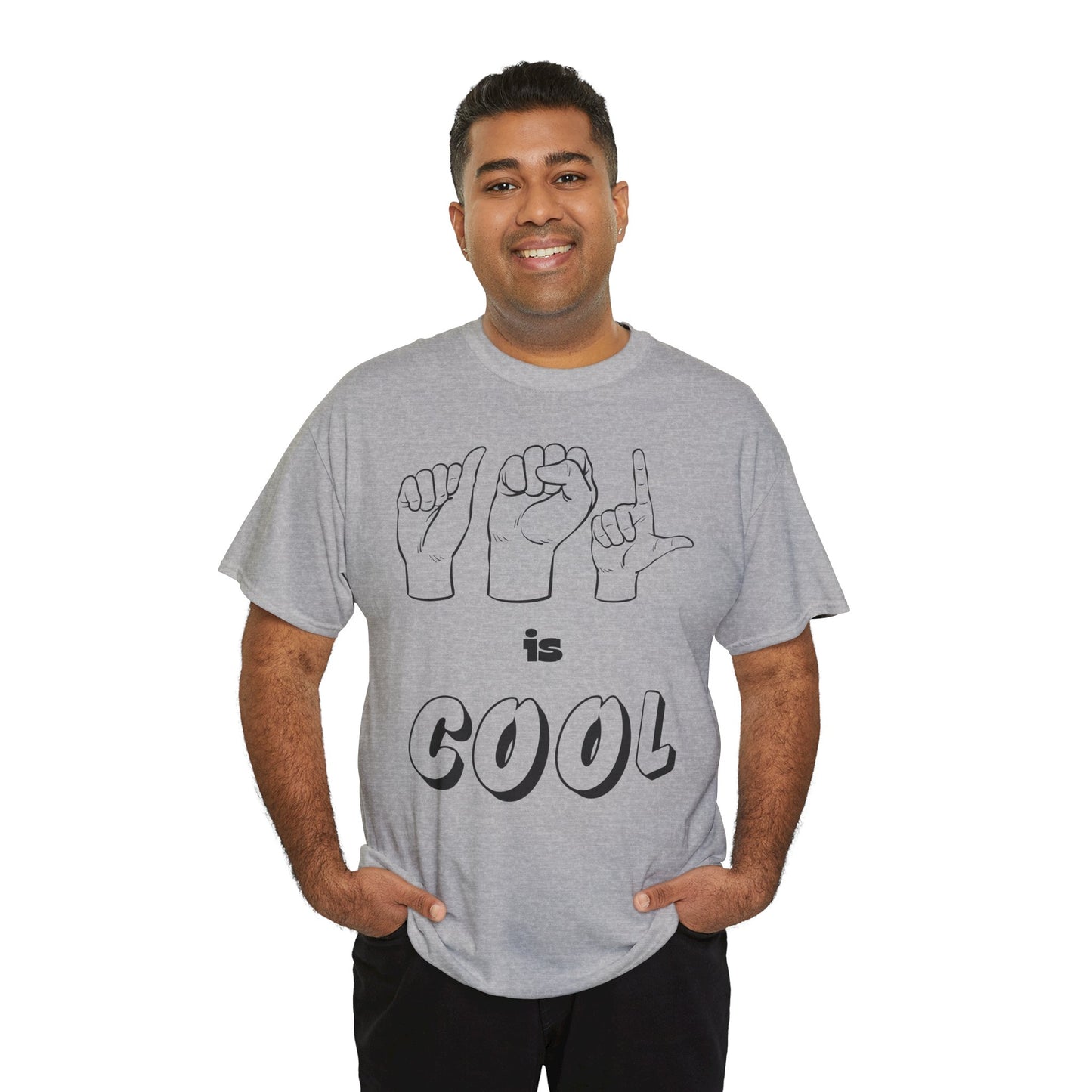 ASL Is Cool, Cool Sign Language Tee, Unisex Cotton Shirt, Gift for ASL Lovers, Fun Casual Wear, Communication Awareness