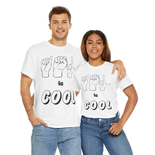 ASL Is Cool, Cool Sign Language Tee, Unisex Cotton Shirt, Gift for ASL Lovers, Fun Casual Wear, Communication Awareness