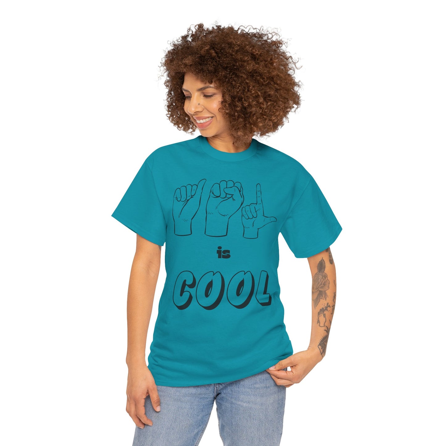 ASL Is Cool, Cool Sign Language Tee, Unisex Cotton Shirt, Gift for ASL Lovers, Fun Casual Wear, Communication Awareness