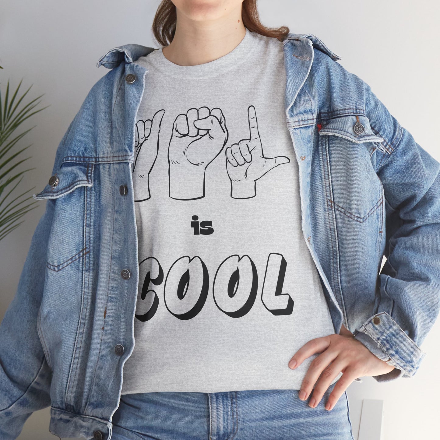 ASL Is Cool, Cool Sign Language Tee, Unisex Cotton Shirt, Gift for ASL Lovers, Fun Casual Wear, Communication Awareness