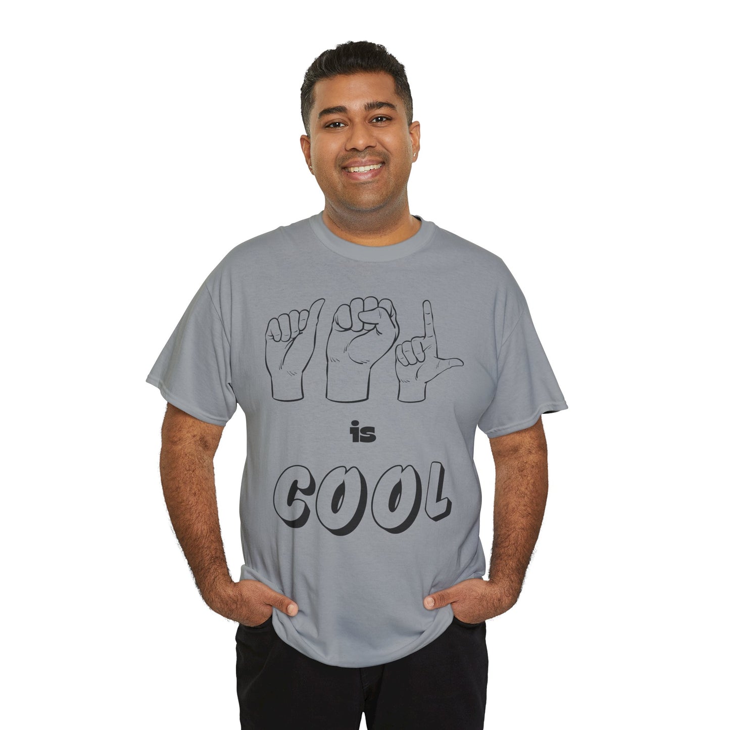 ASL Is Cool, Cool Sign Language Tee, Unisex Cotton Shirt, Gift for ASL Lovers, Fun Casual Wear, Communication Awareness